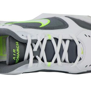 Nike Air Monarch IV Men's White and Gray Shoes with Neon Accents